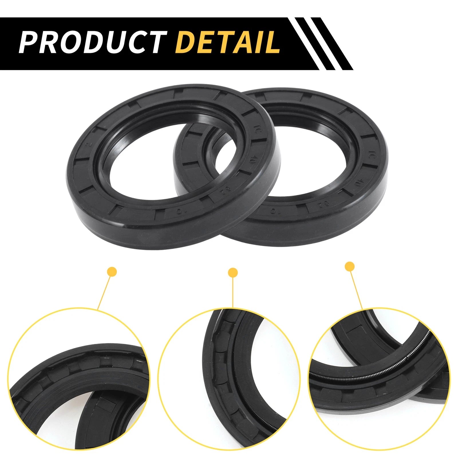 Set of 5 Oil Seal Rotary Shaft Seal NBR Rubber 40x62x10mm