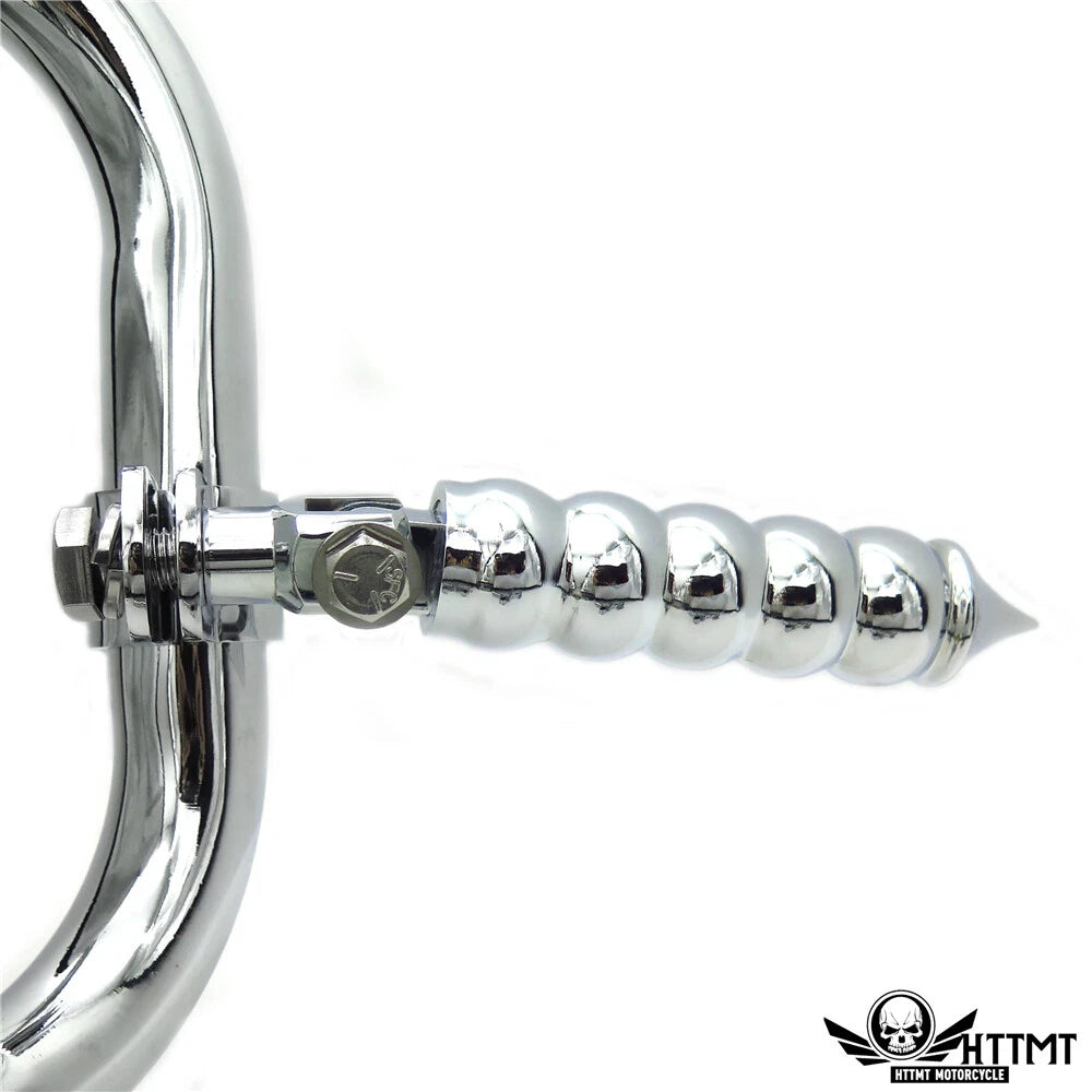 Chrome Calabash Foot Peg Clamp Set for Harley (1", 1.25")