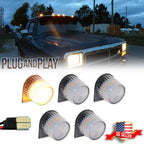 Clear Amber LED Roof Cab Clearance Lamps for Dodge D150 D250 D350 (1984–1993)