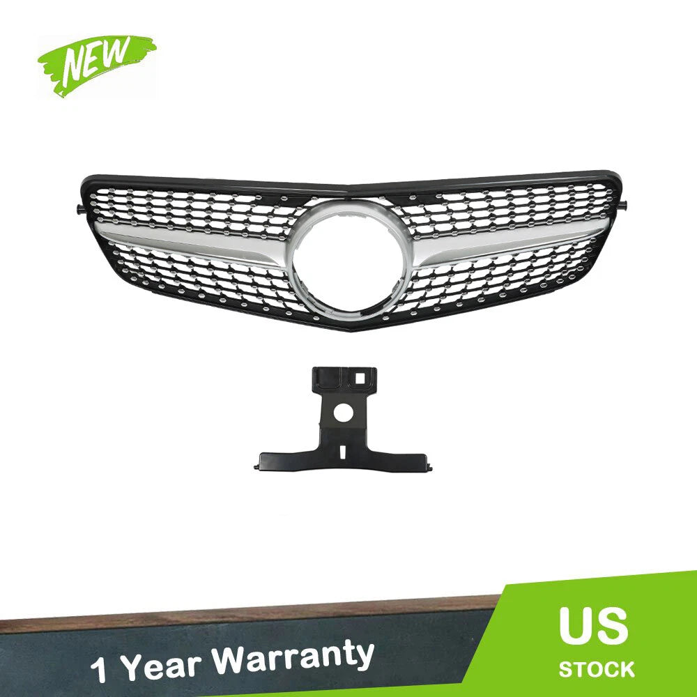 Front Bumper Grille for Mercedes Benz C-Class W204 (2008–2014) Diamond Look