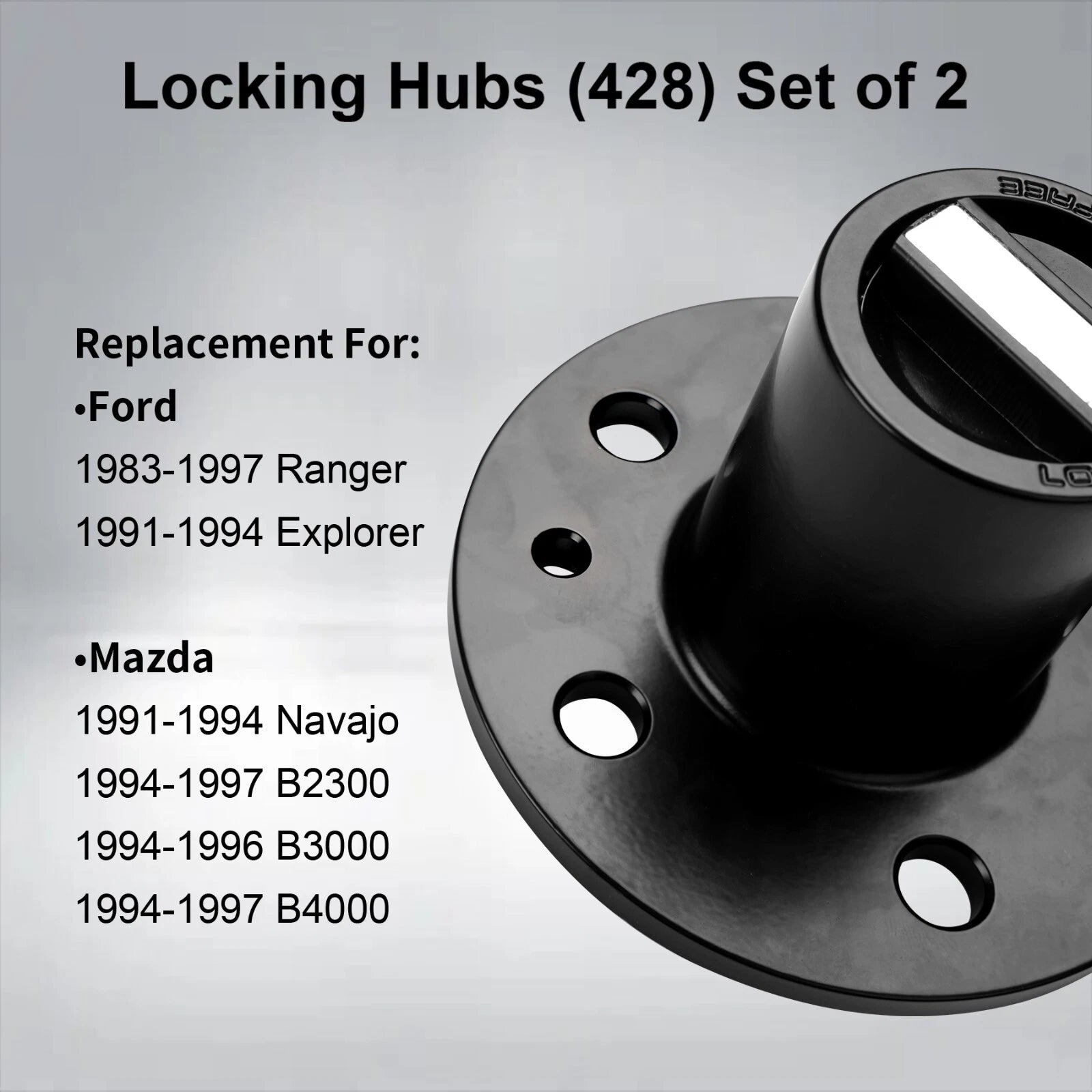 2X Spline Locking Hubs for Ford Ranger Explorer Mazda Navajo B2300 B3000 (1983–1997)