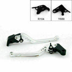Long Brake Clutch Levers for Yamaha YZF R6 (2005–2014), YZF R1 (2004–2008) Silver T9