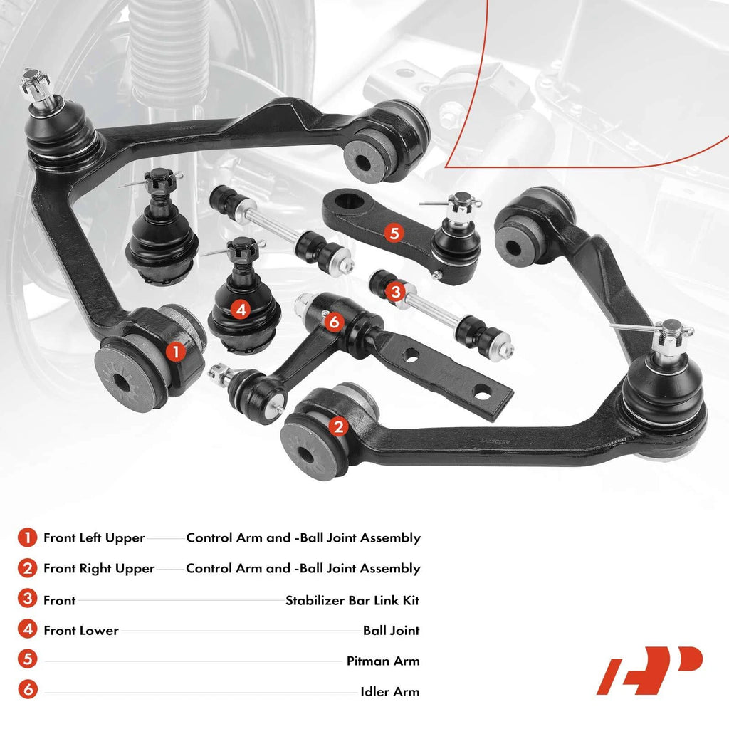 8x Front Control Arm Ball Joint Sway Bar for Ford F-150 (1997–2003)