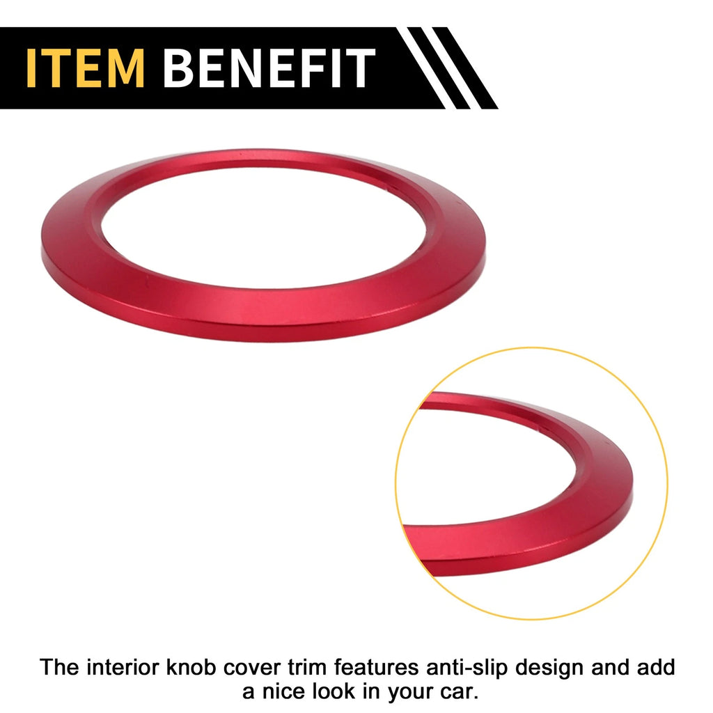 Engine Start Stop Button Switch Knob Cover Ring for Ford F-150 (2016–2021) Red