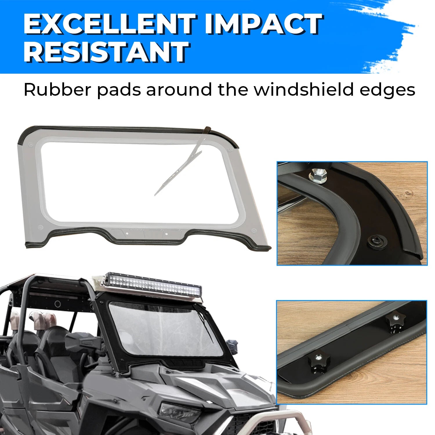 Glass Front Windshield for Polaris RZR XP/XP4 1000 (2019–2023)