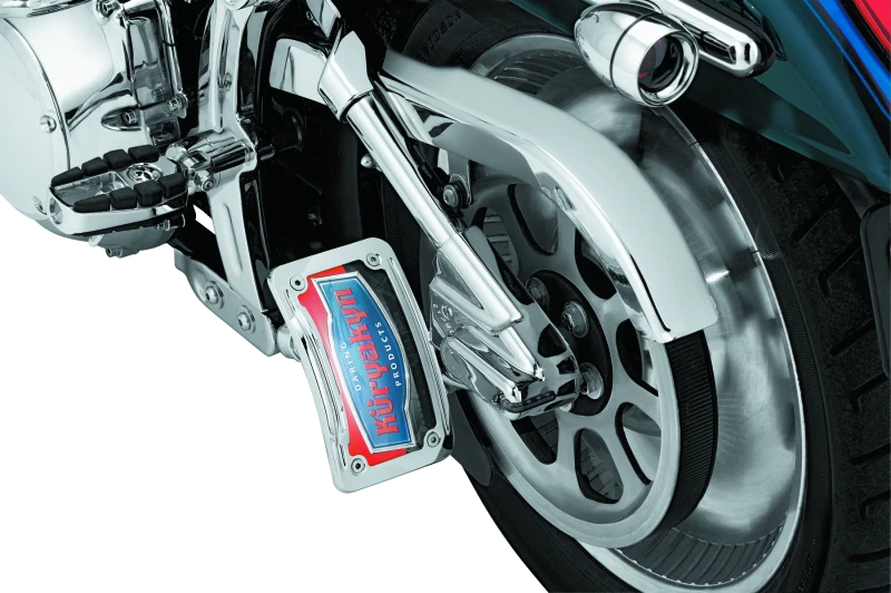 Lighted Curved Vertical Side Mount License Plate Holder for Powersports