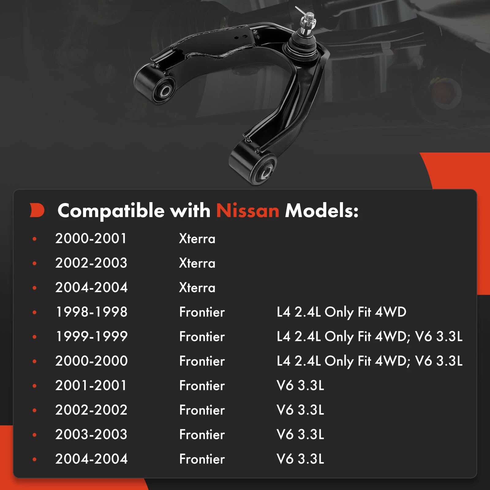 Front Left Upper Control Arm with Ball Joint for Nissan Frontier (2005-2023)