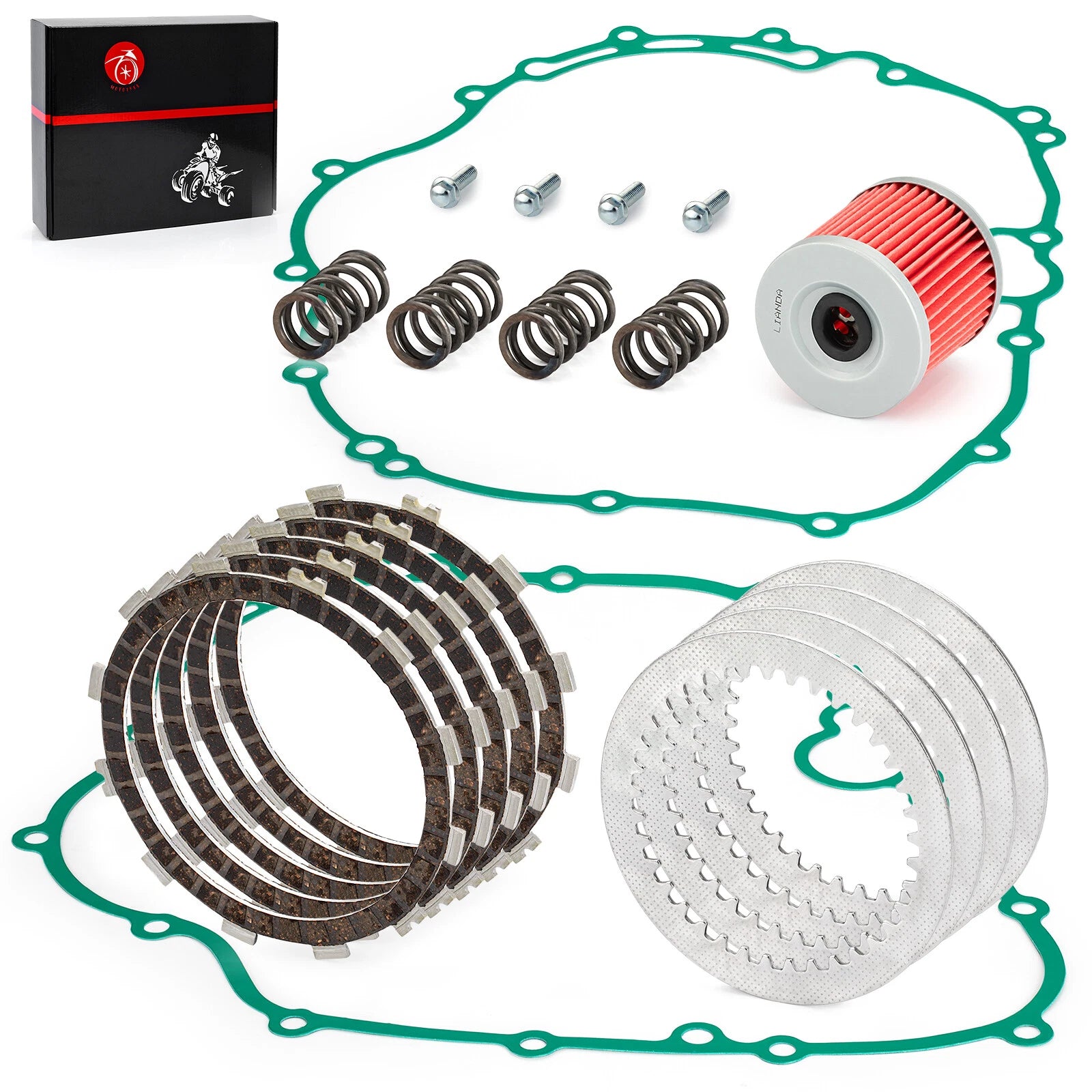 Clutch Friction Plates and Gasket Kit for Kawasaki Bayou KLF 300 (1990-2004)