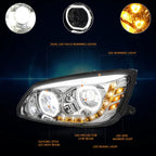 LED DRL Amber Turn Signal Projector Headlights for Kenworth T-Series (2008–2019)