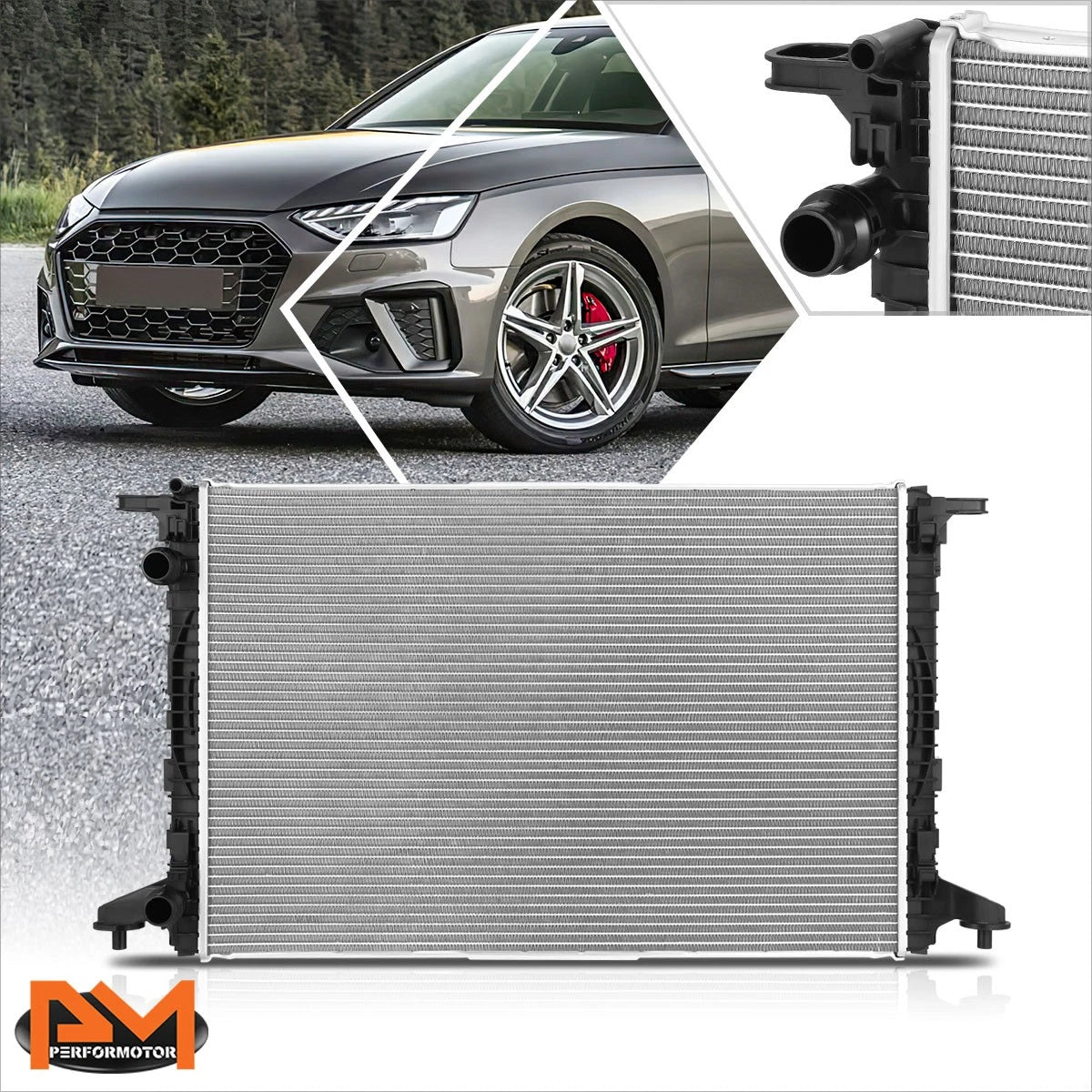 OE Style Aluminum Cooling Radiator DPI-13665 for Audi A4/A5/A6/A7 (2017–2022)