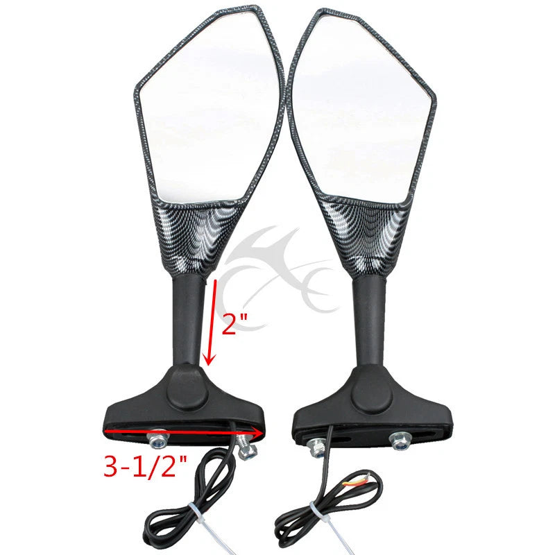 LED Turn Signals Integrated Mirrors for Honda CBR 600 F1/F2/F3/F4/F4i (1987–2006)