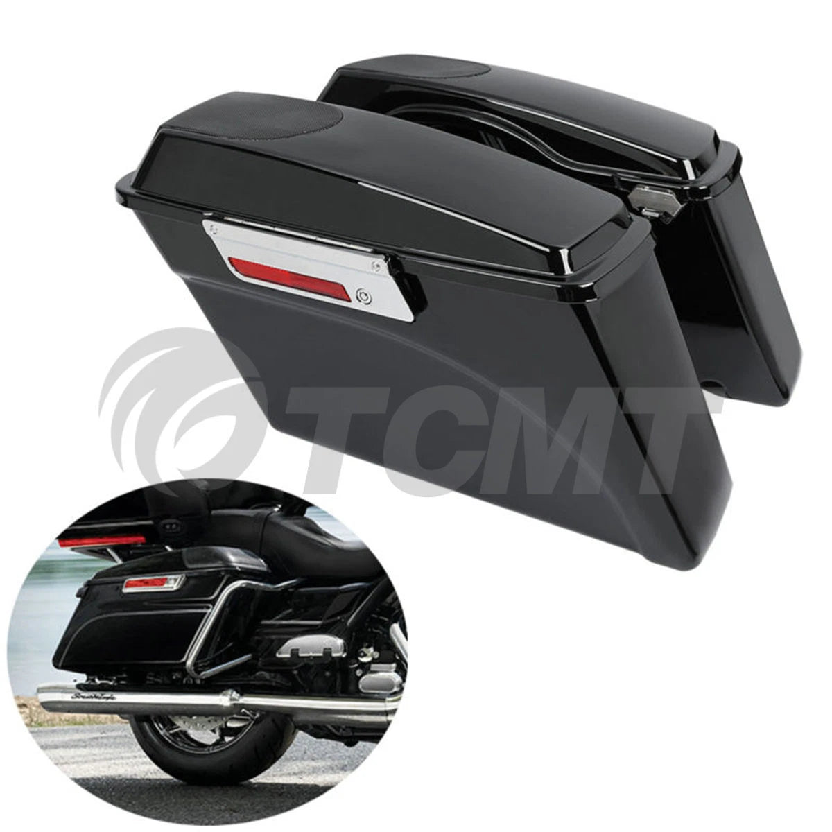 Hard Saddlebag with 5x7" Speakers for Harley Touring Street Glide (1994–2013)
