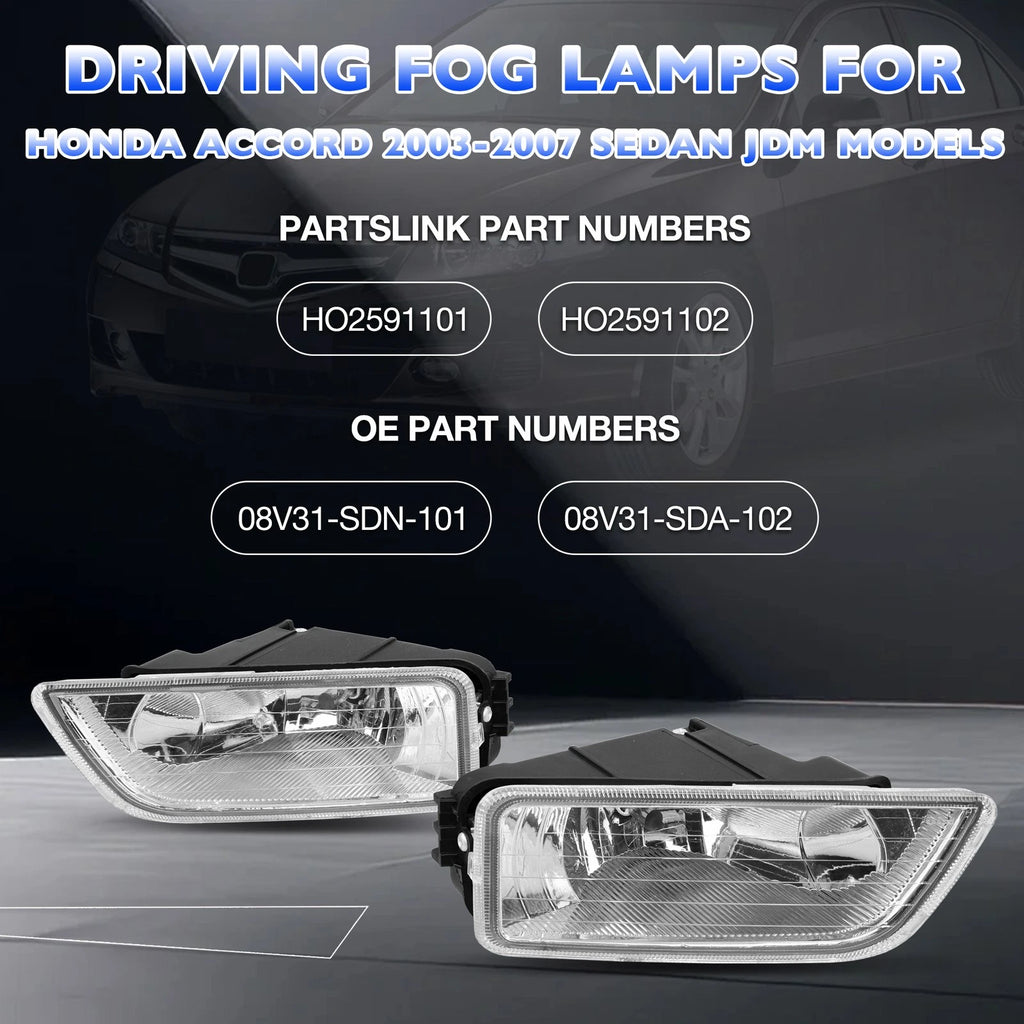 Fog Light Assembly for Honda Accord (2003-2007) with Bulbs & Harness Kit