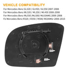Heated Mirror Glass with Backing Plate RH for Mercedes-Benz GL450 (2007–2012)