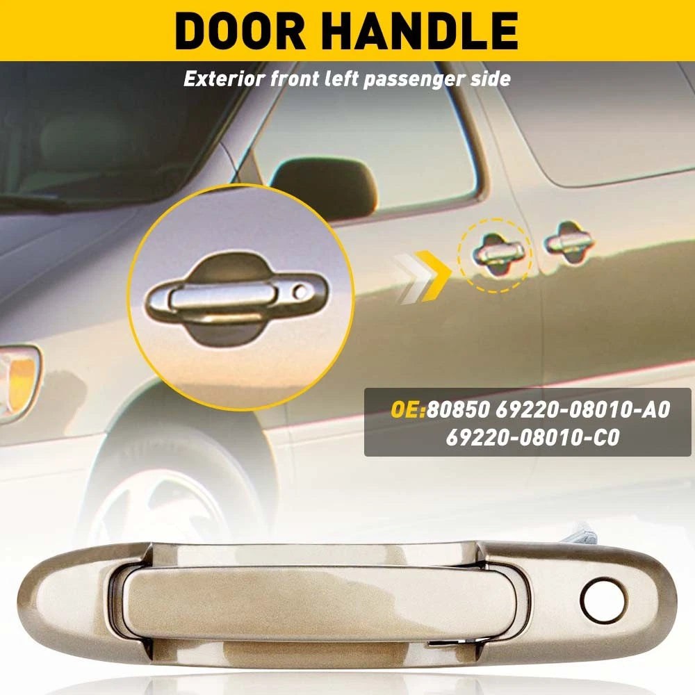 Front Left Outside Door Handle for Toyota Sienna (1998–2003) Beige