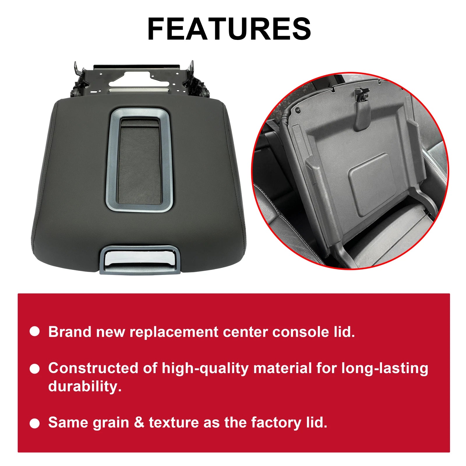 Center Console Armrest Lid for Chevy Silverado/Sierra/Suburban (2014-2019)