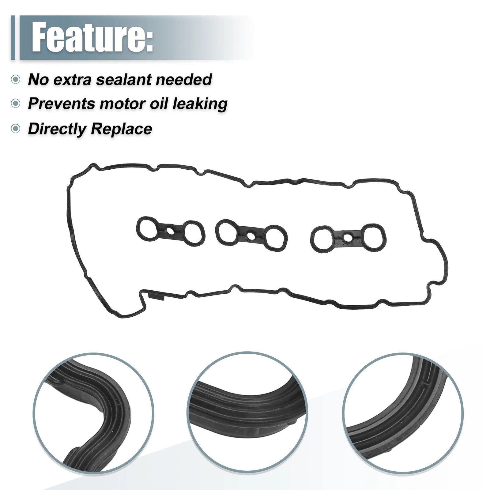 Set of 1 Valve Cover Gasket Set for BMW 740iL (1996–1998) No.11127582245