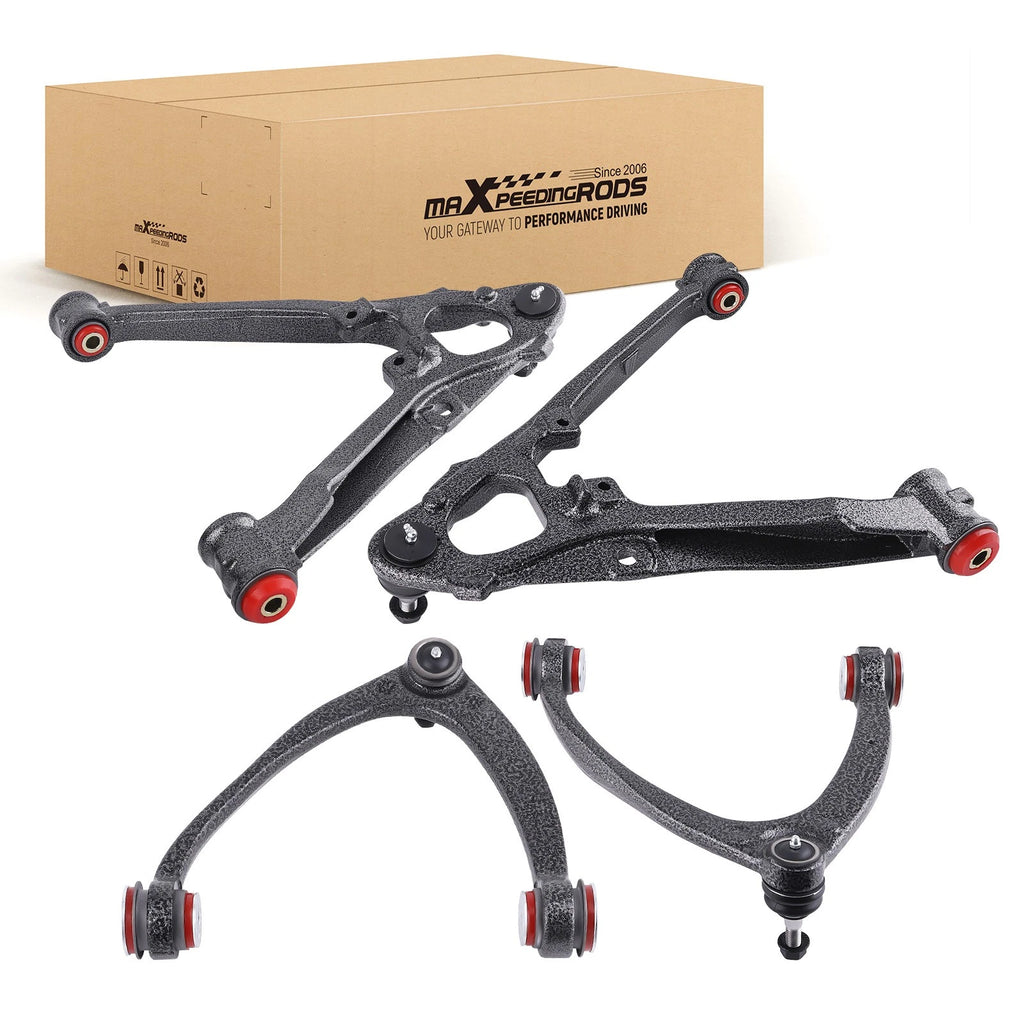 Front Upper Lower Control Arms w/ PU Bushing for 07-15 Chevrolet Silverado 1500