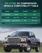 A/C Compressor for Cadillac Seville (2004), GMC Sierra 1500 (2012–2013)