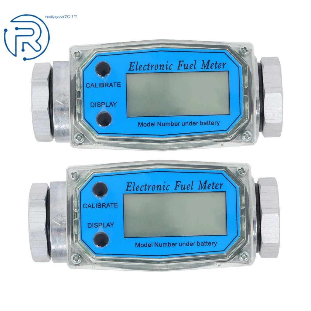 2X Digital Flow Meter 1" for Liquid Flow Measurement (2.6-26 GPM)