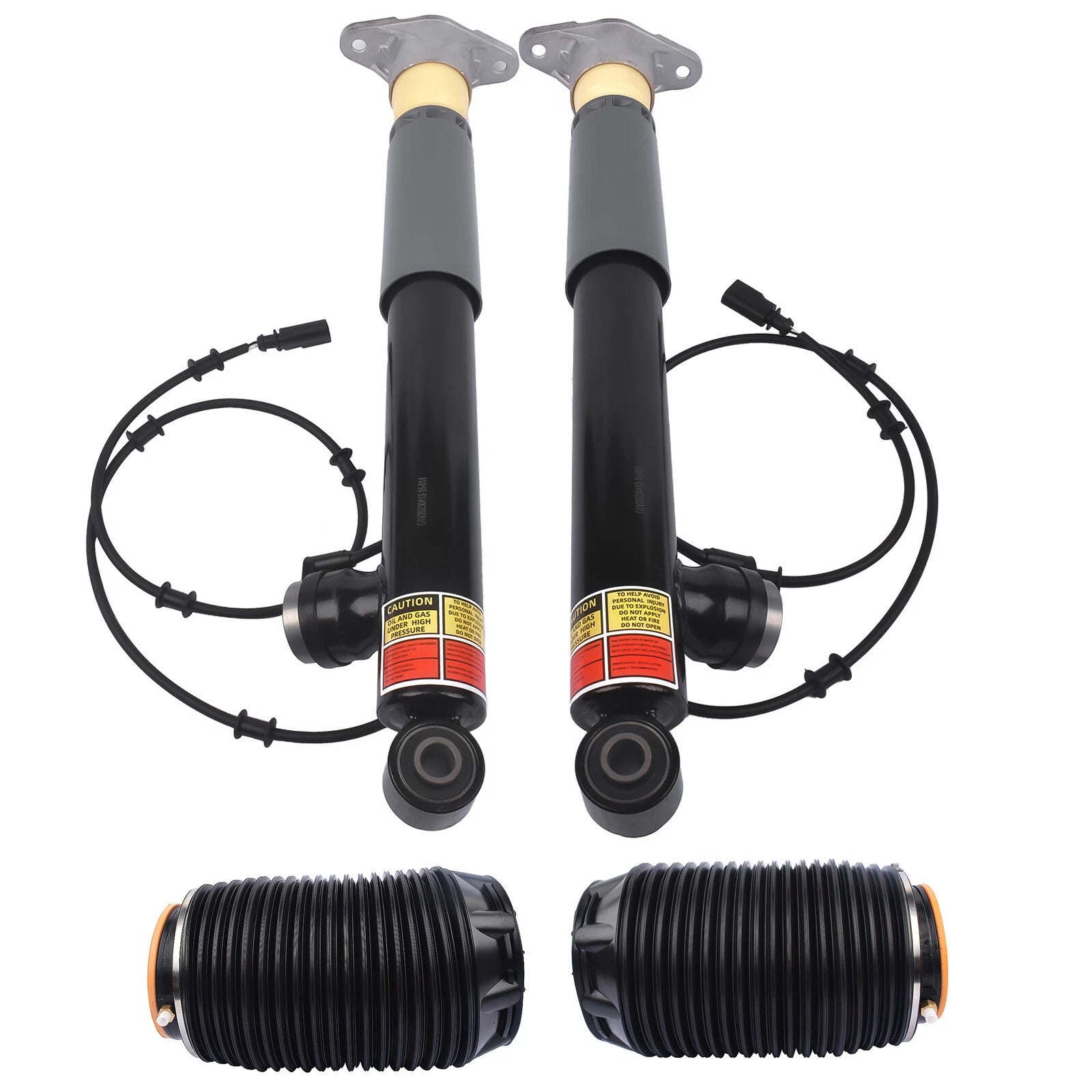 Set of 4 Rear Shock Struts & Air Spring Bags for Hyundai Genesis (2009–2016) Equus (2011–2016)