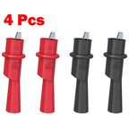 Set of 4 Electrical Clip Test Probe Measurement Crocodile Clamps