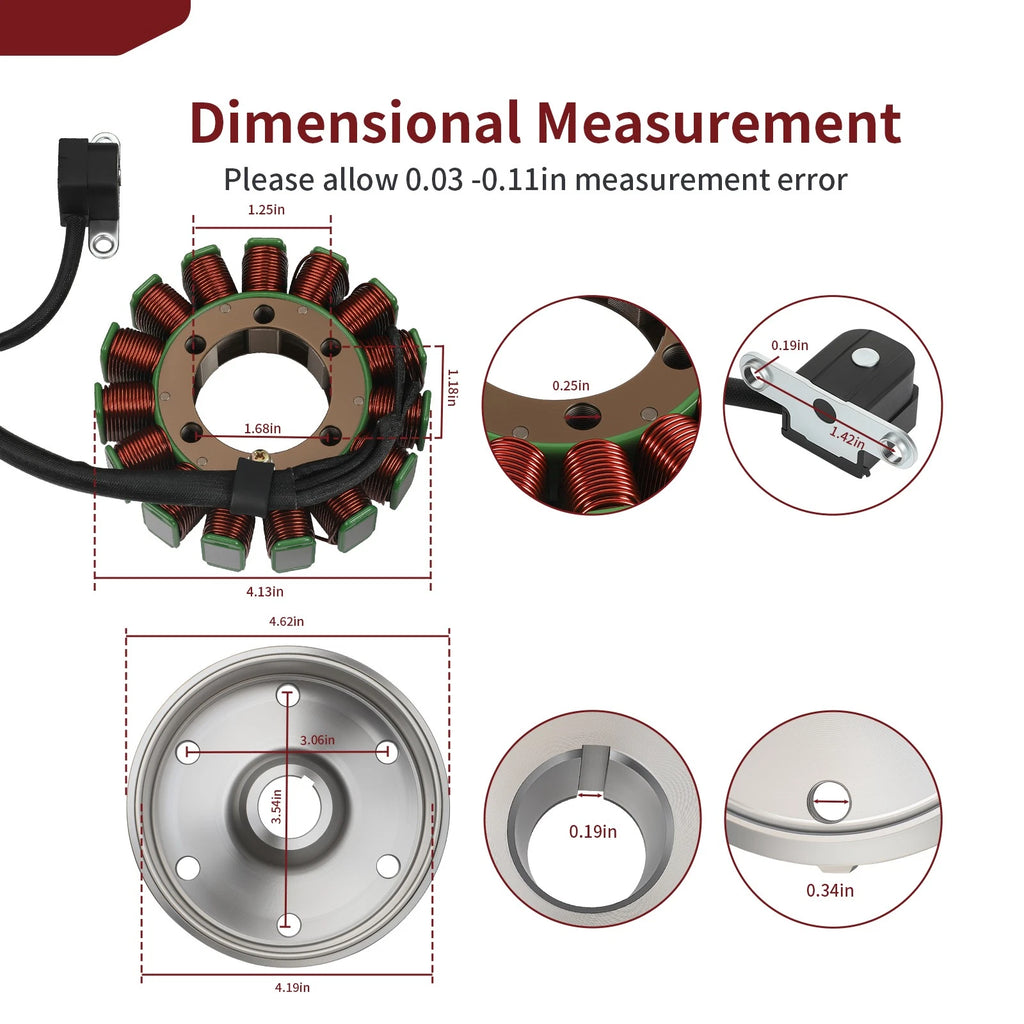 Flywheel Stator w/Gasket for Yamaha Grizzly 700 YFM700 (2007–2008) 3B4-81450-00-00