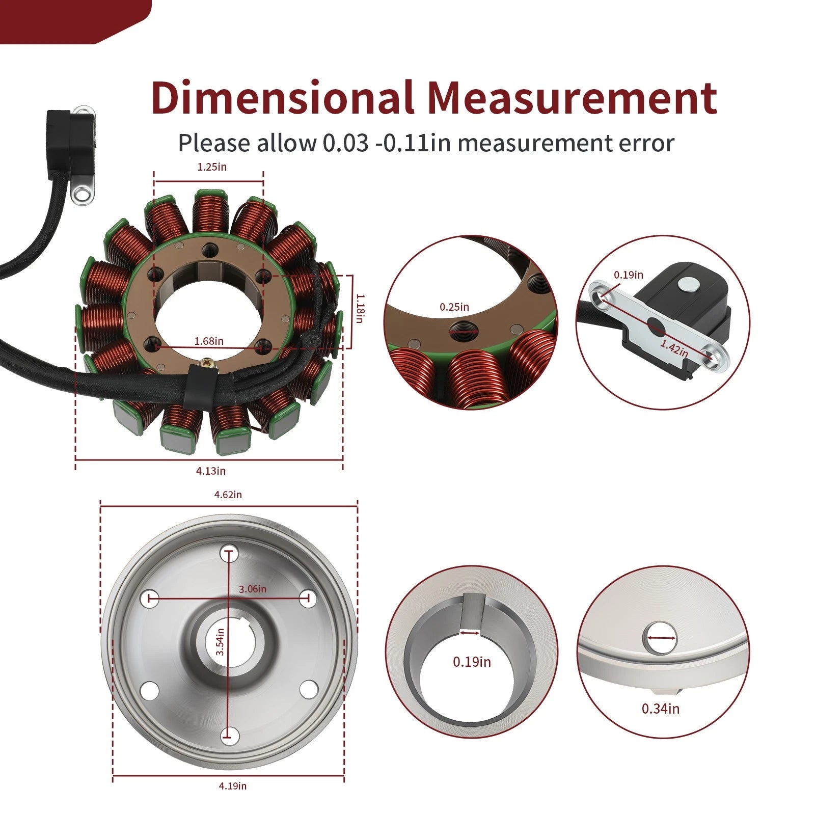 Flywheel Stator w/Gasket for Yamaha Grizzly 700 YFM700 (2007–2008) 3B4-81450-00-00