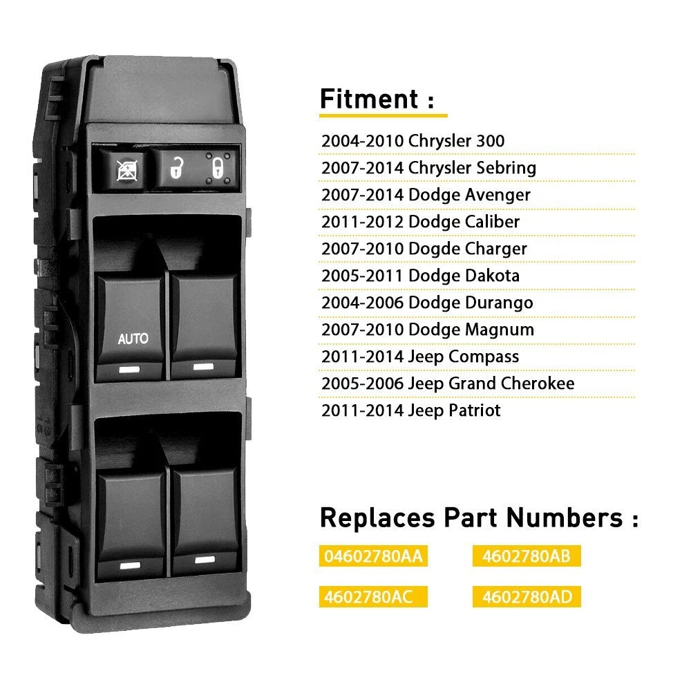 Master Power Window Switch for Dodge Avenger Caliber Charger (2008–2014)