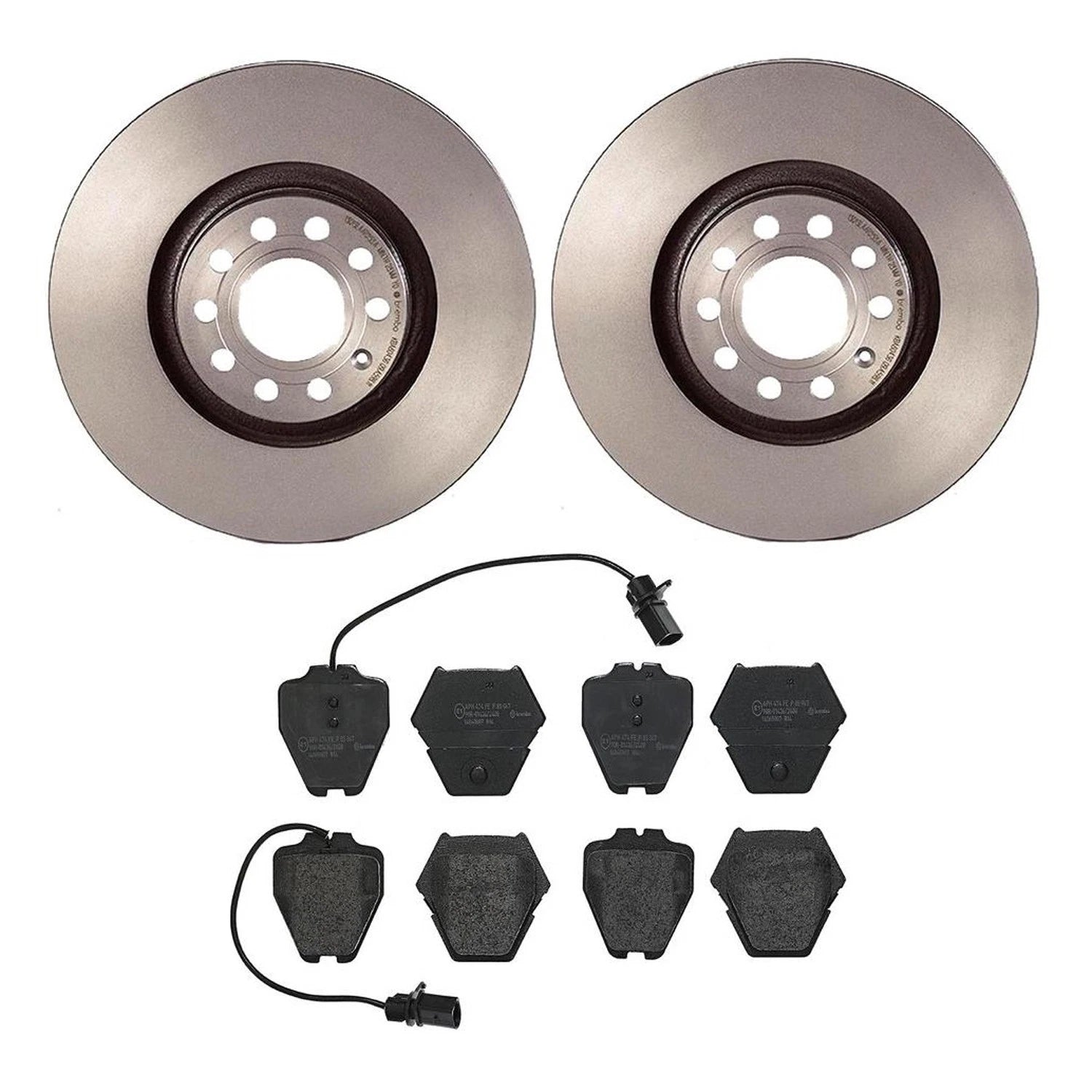 Brembo Front Brake Kit Coated Disc Rotors Low-Met Pads for Audi Allroad (2001–2005)