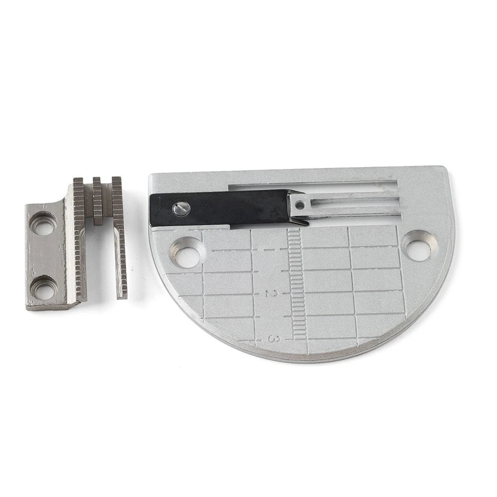 Set of 1 Flat Car Anti-Crease Needle Plate & Feed Dog for Juki DDL-5550, 8300