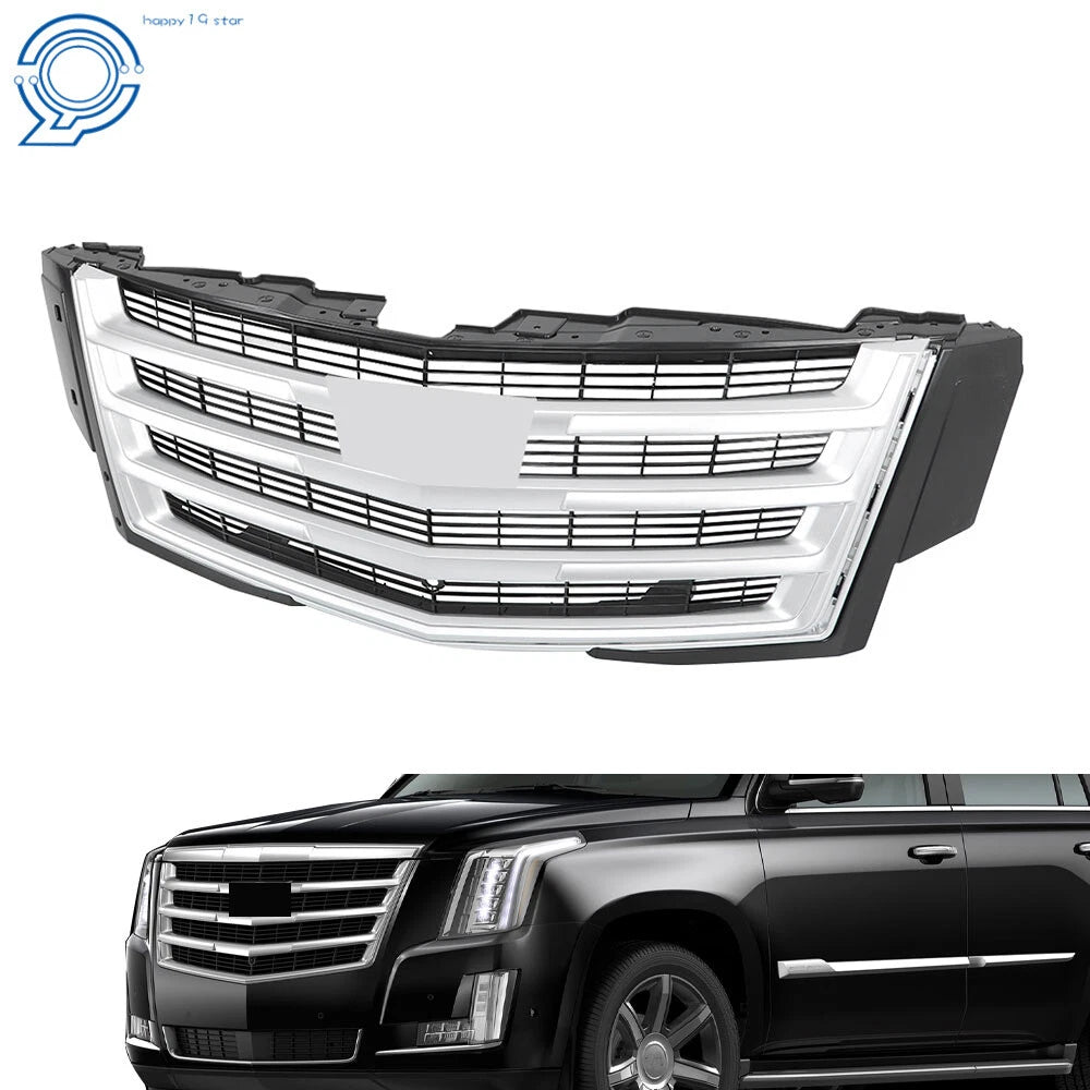 Front Bumper Grille Mesh for Cadillac Escalade (2015–2020) Silvery Grey
