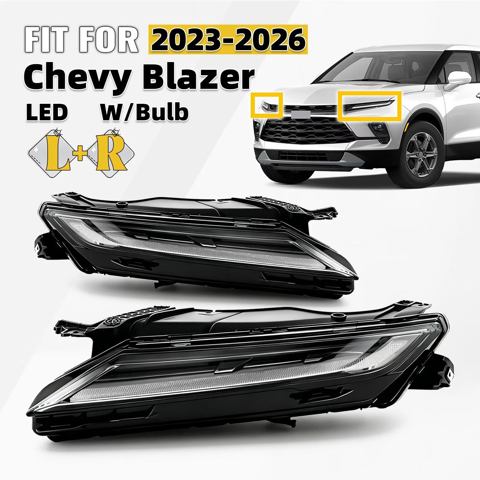 LED DRL Daytime Running Light Signal Light Set for Chevy Blazer (2023–2026)