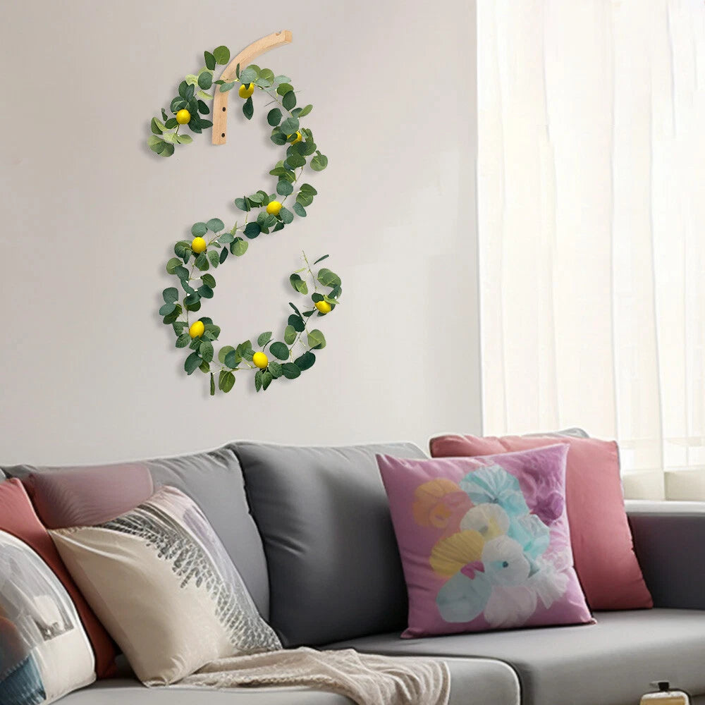 2X 6.4Ft Artificial Lemon Garland Vine Wreath for Front Door Kitchen
