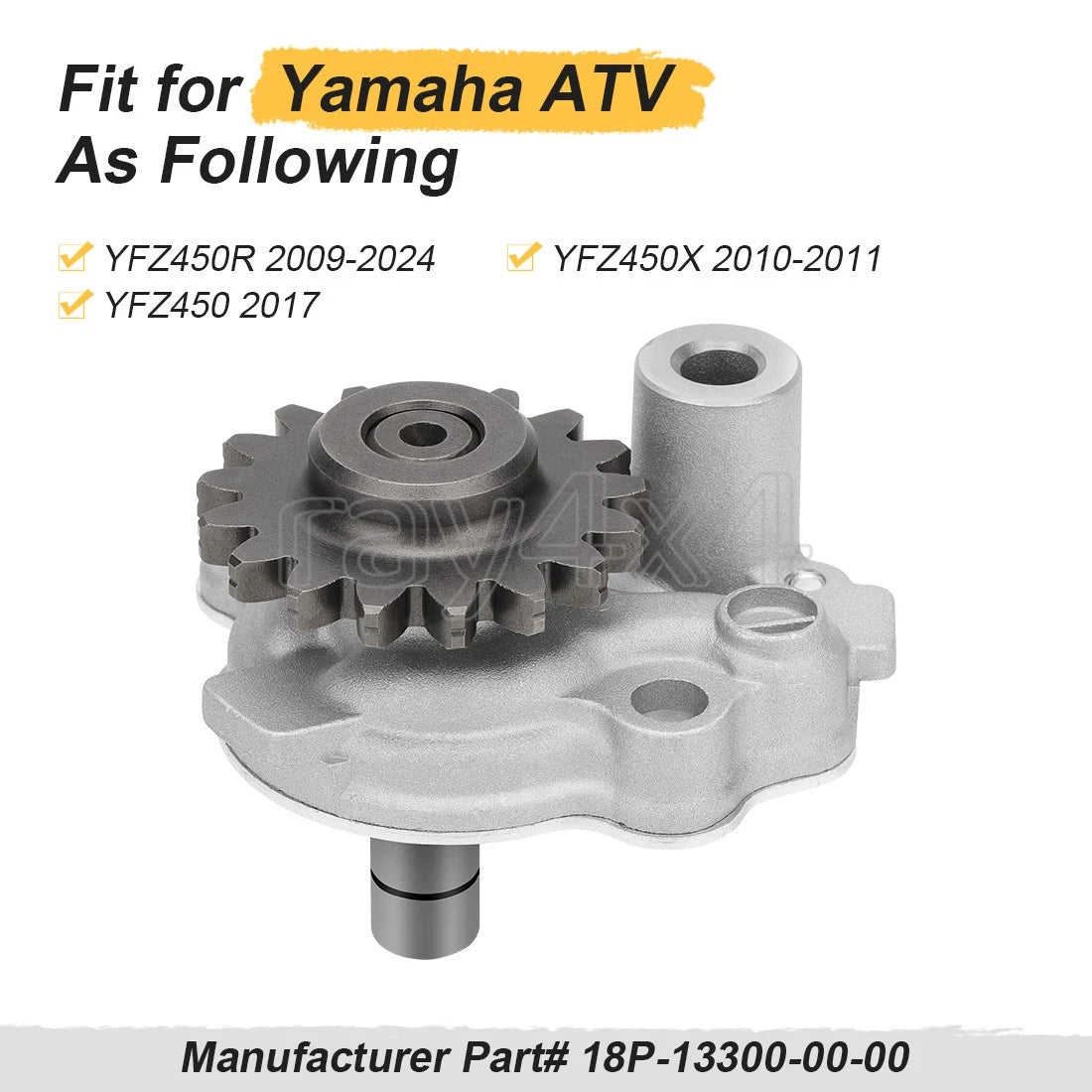 Oil Pump Assembly w/ Rotor for Yamaha YFZ450R (2009–2024), YFZ450X (2010–2011)