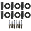 Set of 6 Platinum Spark Plugs & Ignition Coil Boot Kit for Escape Fusion
