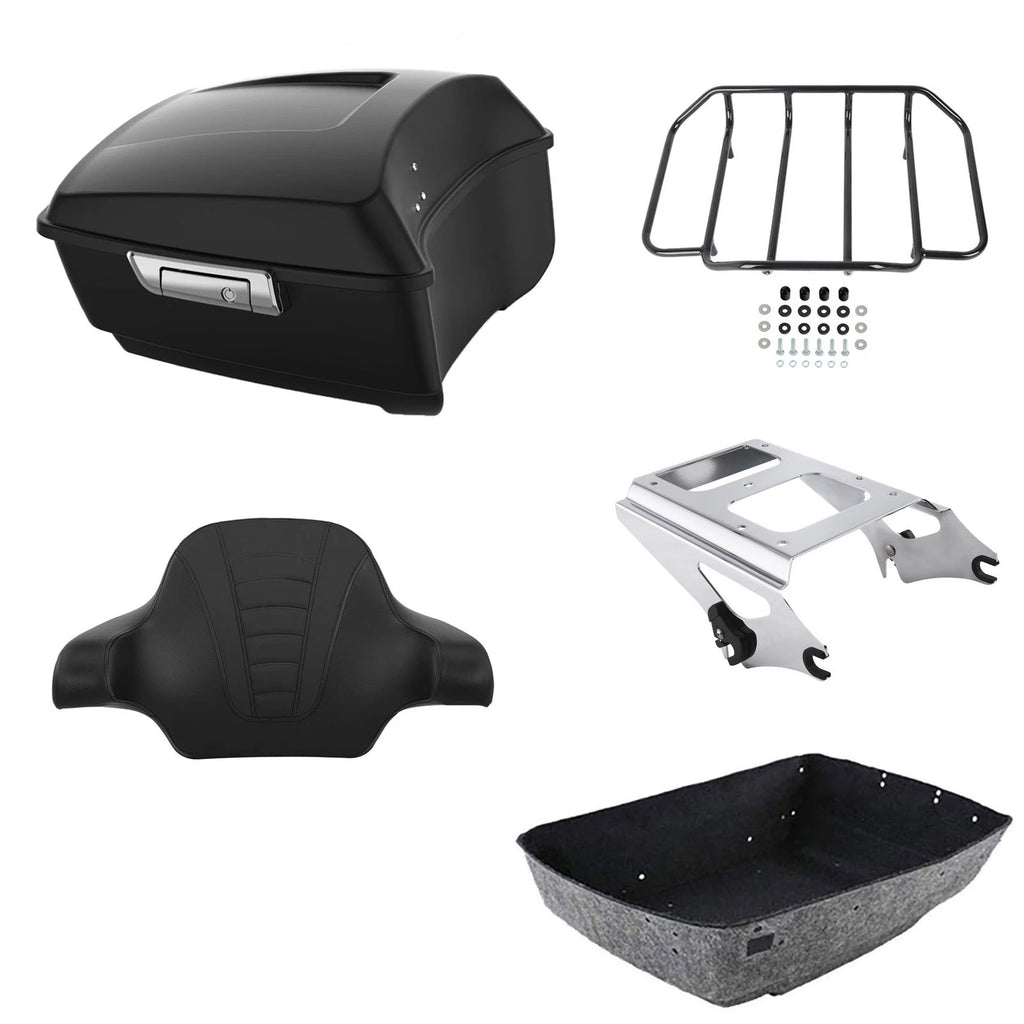 Matte Black Trunk Backrest Rack for Harley Street Glide (2009–2013)