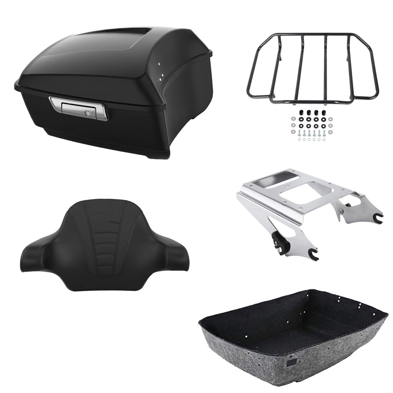 Matte Black Trunk Backrest Rack for Harley Street Glide (2009–2013)