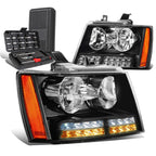 LED DRL Tube Black Amber Side Headlights for Tahoe Suburban (2007–2014)