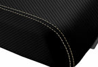 Console Lid Bucket Seat Cover for Ford F250 (1999–2010) Carbon Fiber Beige Stitch