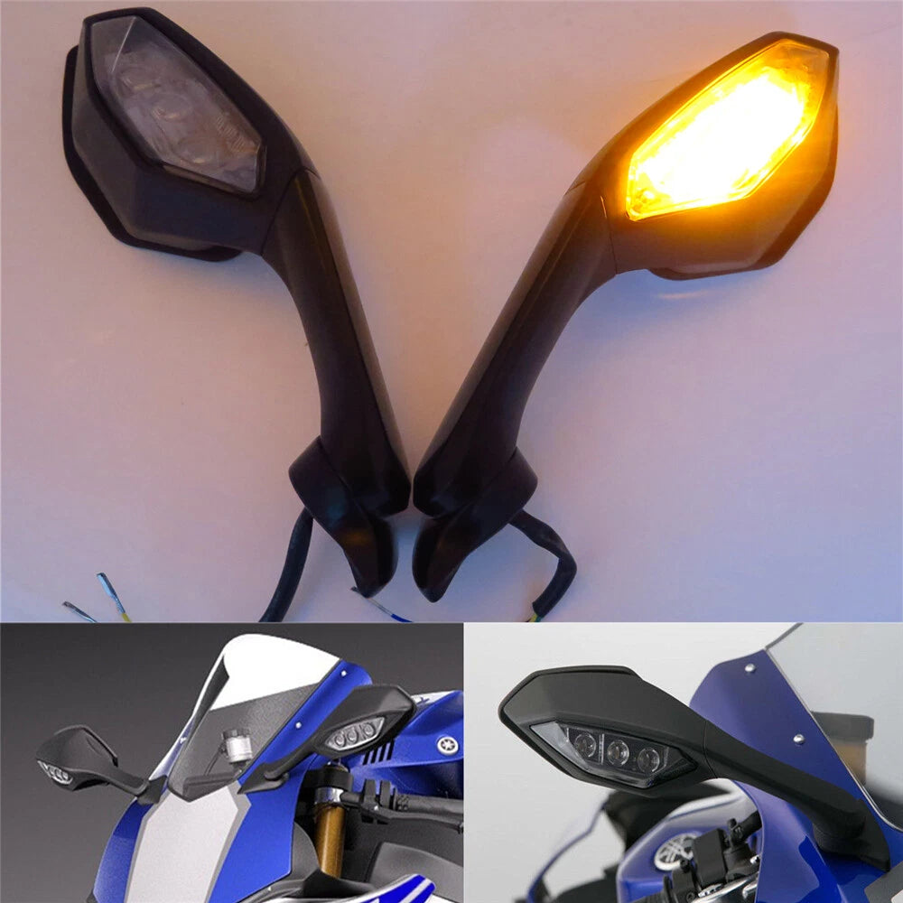LED Turn Signal Rear View Mirror for Yamaha YZF-R1 YZF-R6 YZF-R1S R1M (2015–2023)