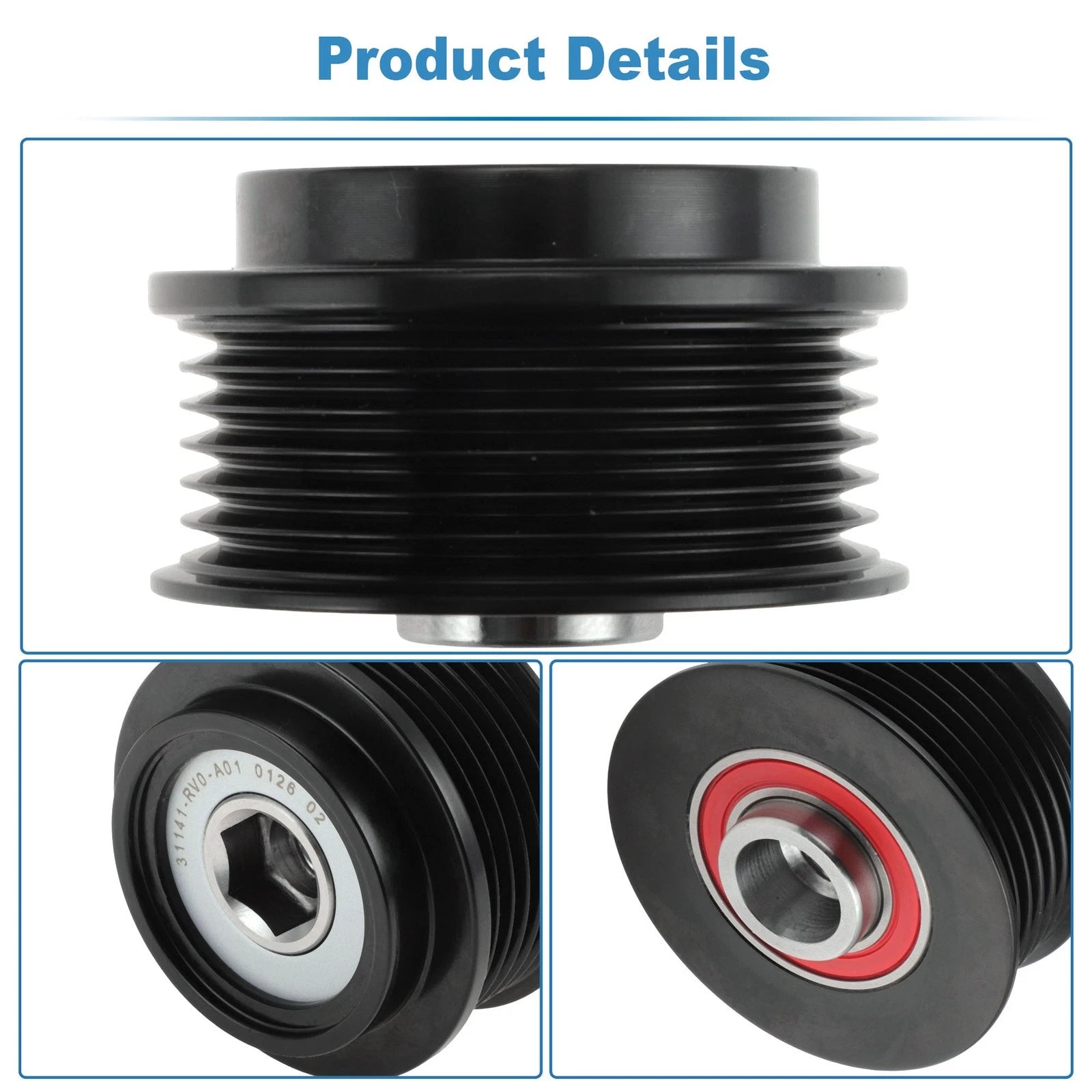 Alternator Freewheel Clutch Pulley for Honda Acura RLX V6 3.5L (2014–2019)