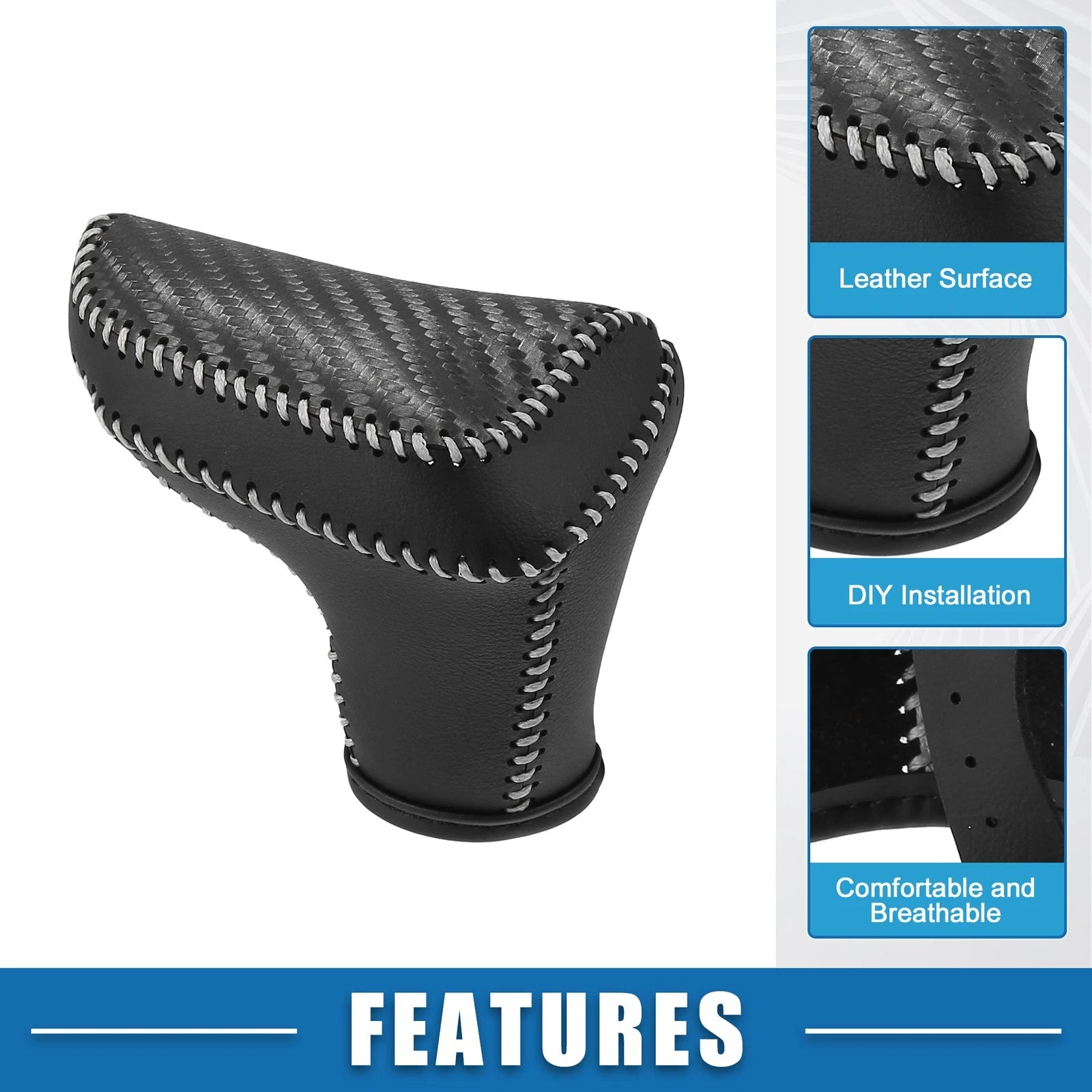 Automatic Gear Shift Knob Cover for Hyundai Elantra (2021–2023) Black Gray