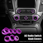 8 Pcs Purple AC Radio Switch Knob Covers for Chevy Silverado, GMC Sierra (14-18)