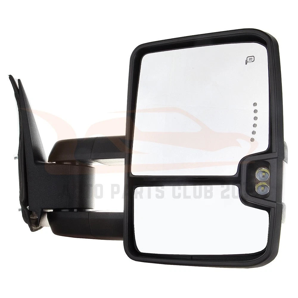 Set of 2 Power Signal Heated Chrome Tow Mirrors for Silverado Suburban Sierra (1999–2002)