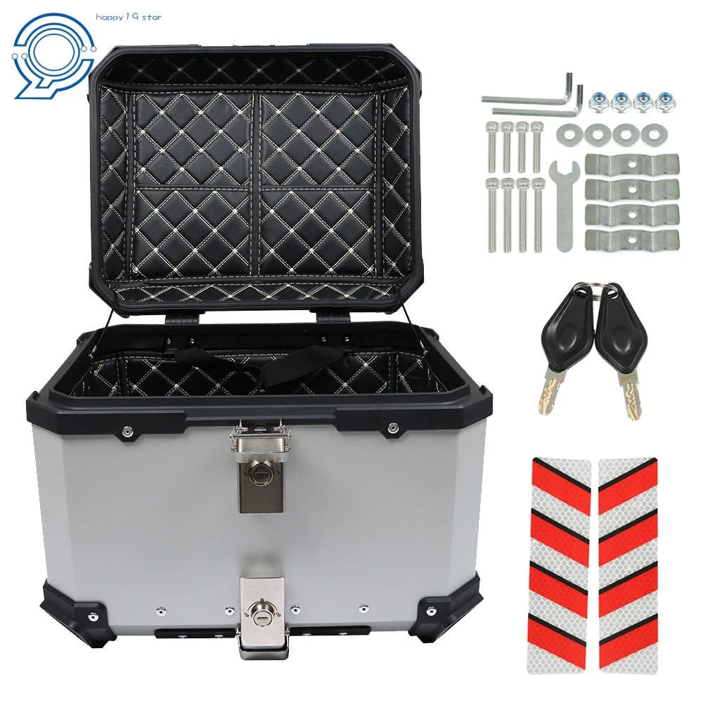 45L Waterproof Silver Tail Box for Motorcycle (Universal Fit)