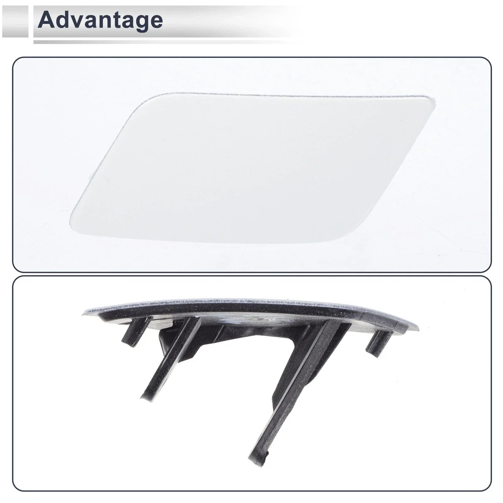 Front Left Side Bumper Headlight Washer Nozzle Cover Cap for BMW 335i GT White