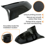 Carbon Fiber Black Side Mirror Cover Caps for BMW 3 Series M3 (F20 F30 F31)