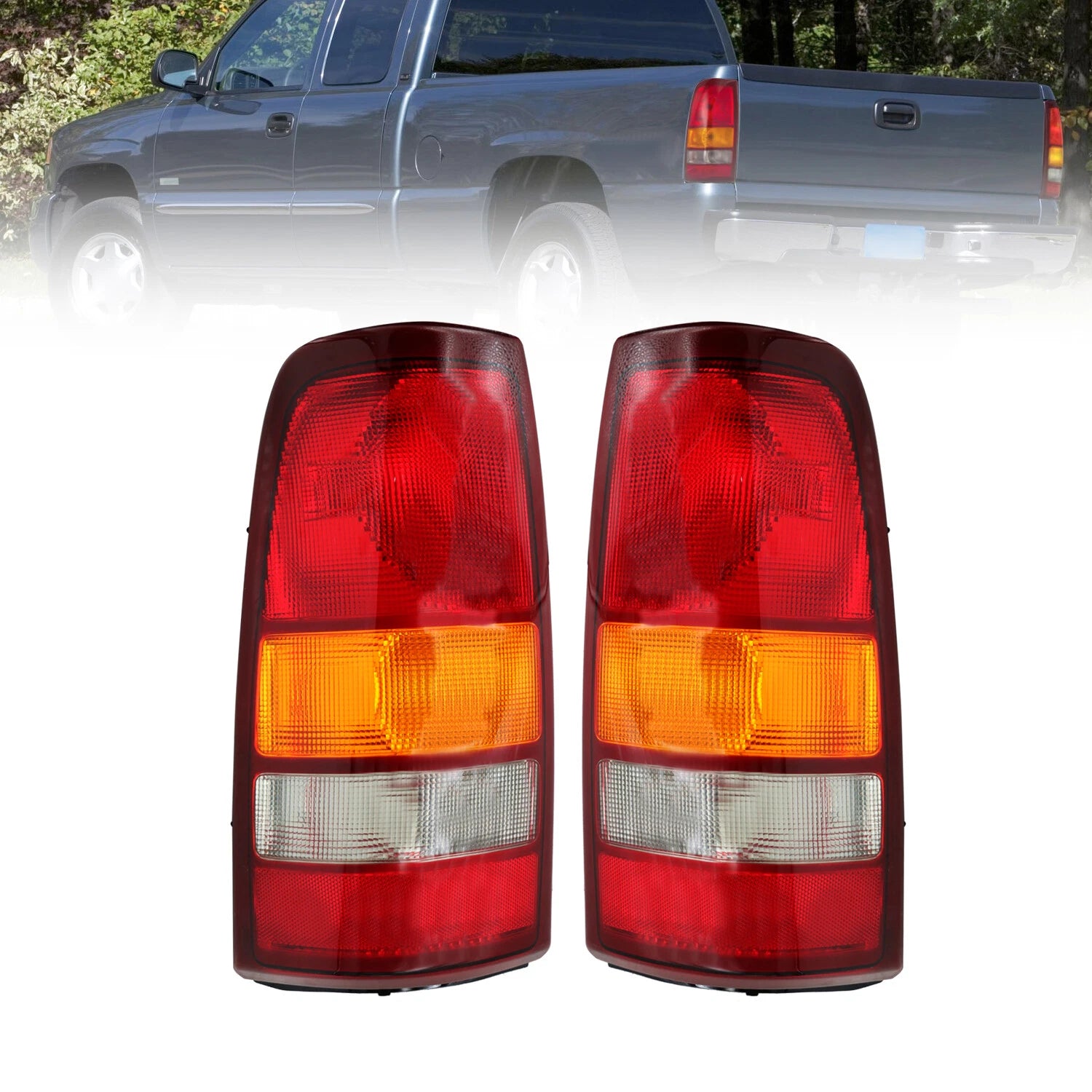 Pair of Red Tail Lights for Chevy Silverado 1500 (1999–2002) & GMC Sierra (1999–2006)