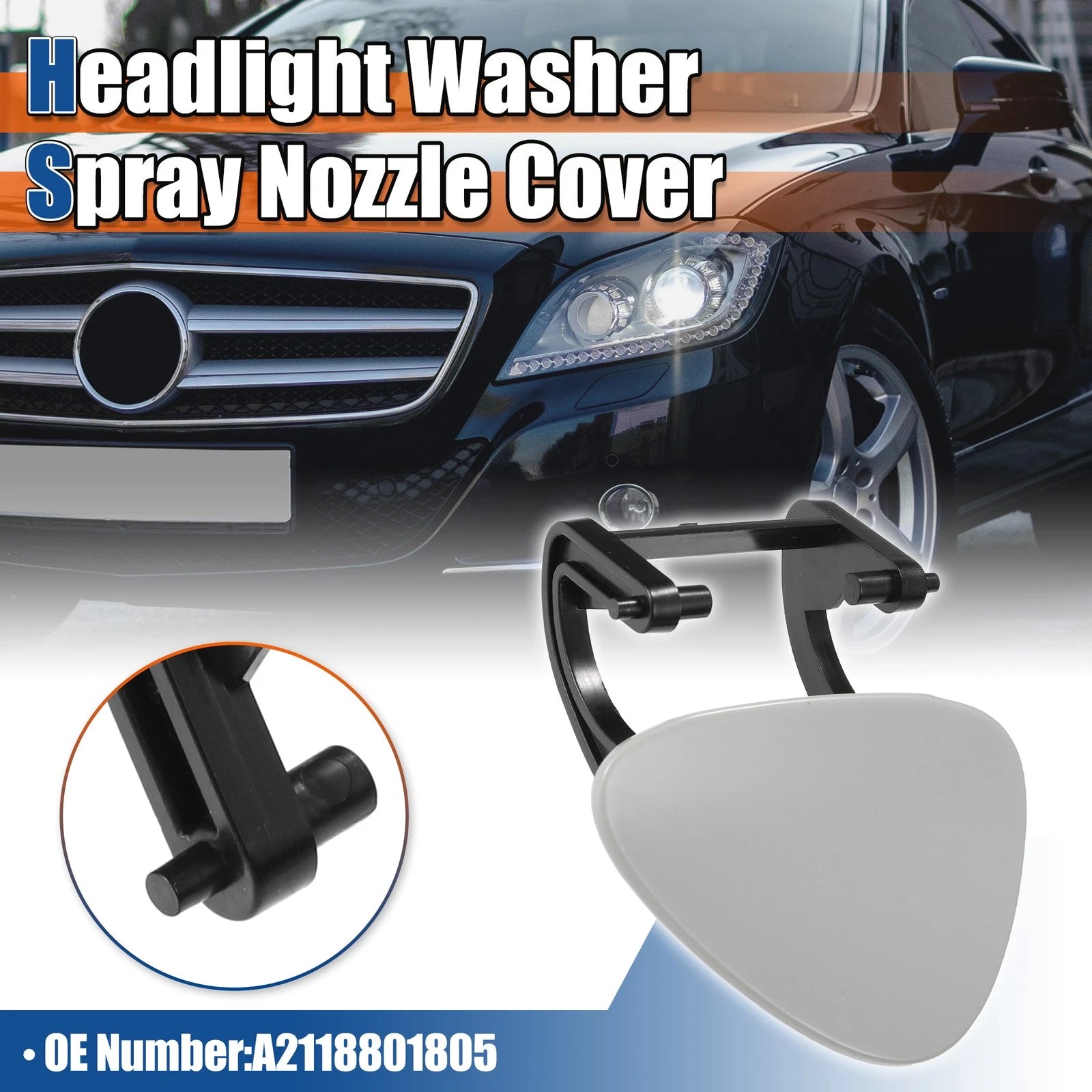 Front Right Headlight Washer Spray Nozzle No.A2118801805 for Mercedes-Benz (2003–2009)